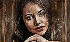 Drawing on Wood Photoshop Action 27545130