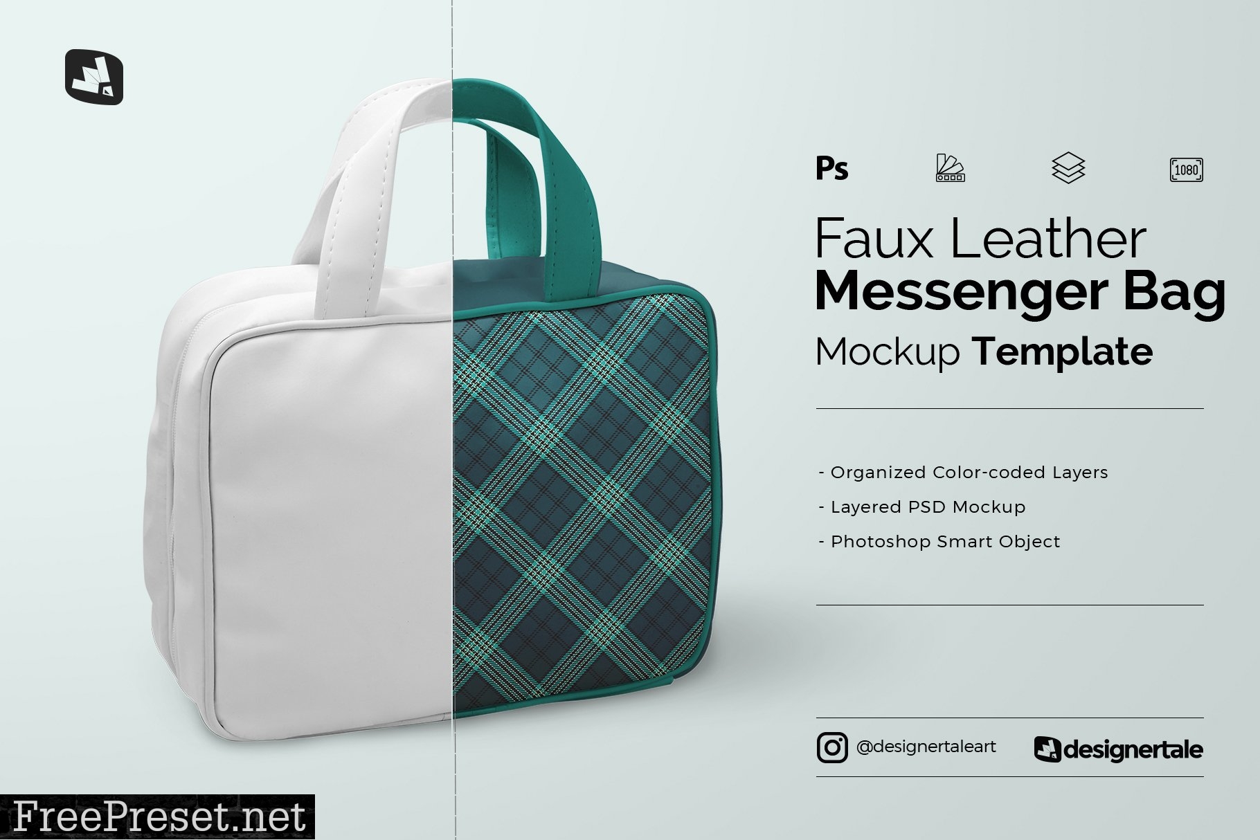 Faux Leather Messenger Bag Mockup 4815312