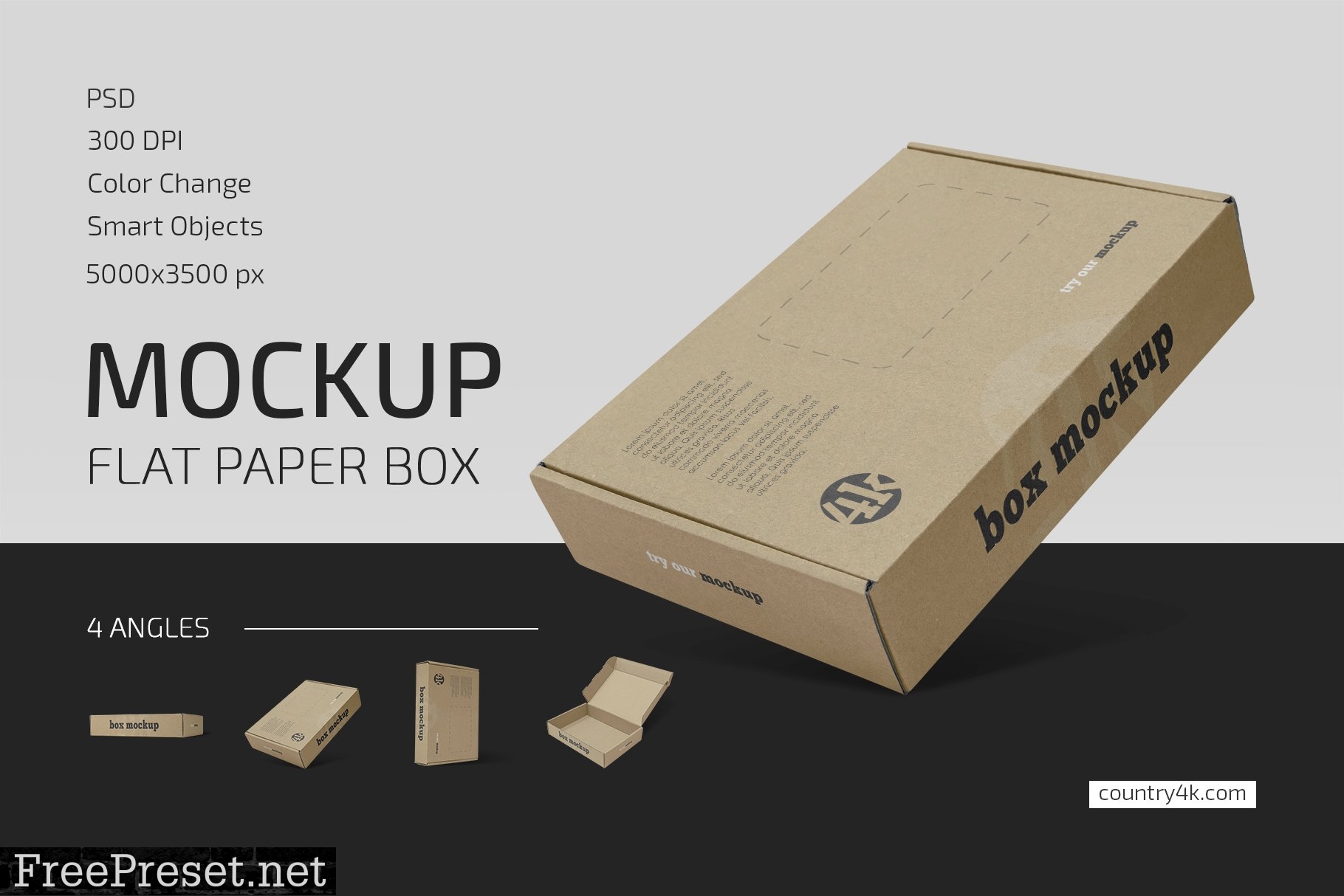 Flat Paper Box Mockup Set 5557307