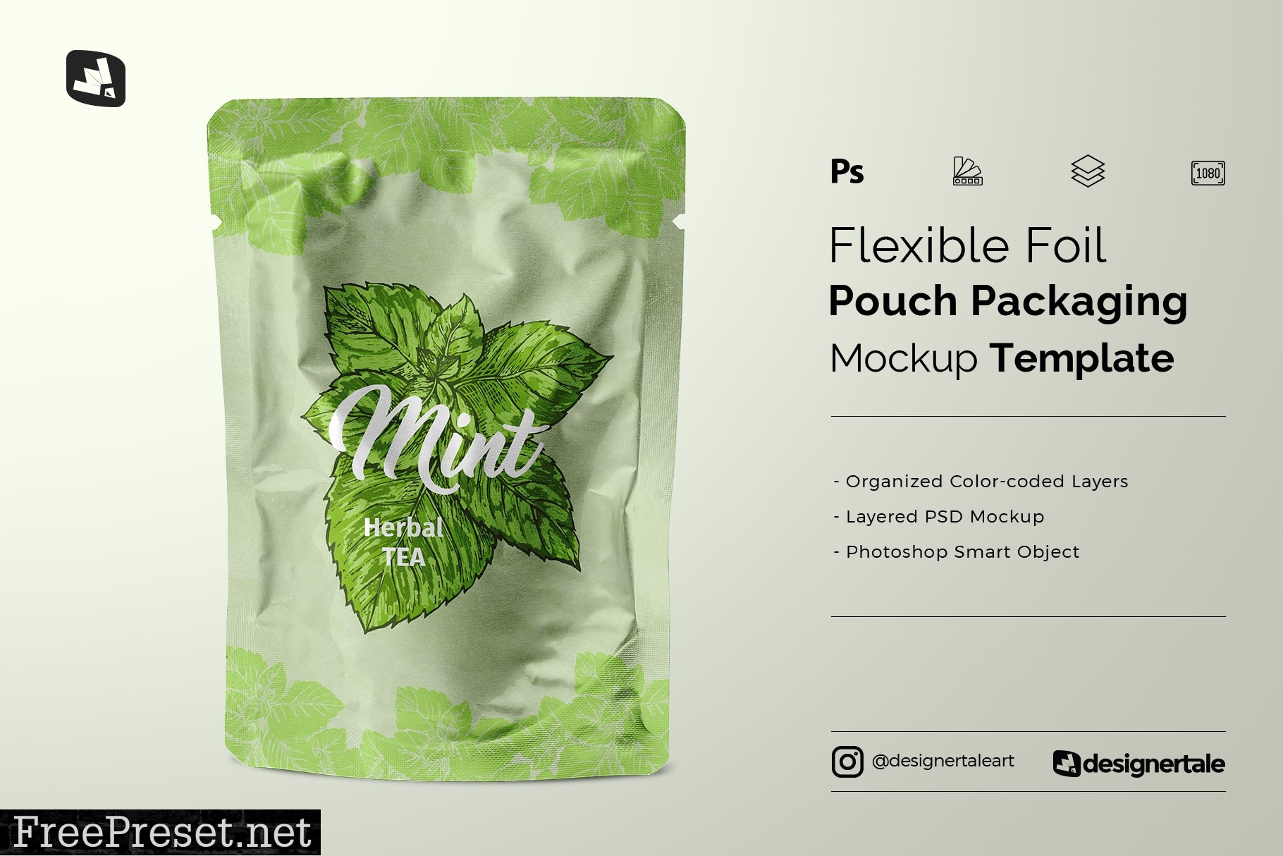 Flexible Foil Pouch Packaging Mockup 4962367