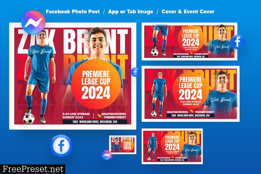 Football, Soccer & Sports Social Media Pack