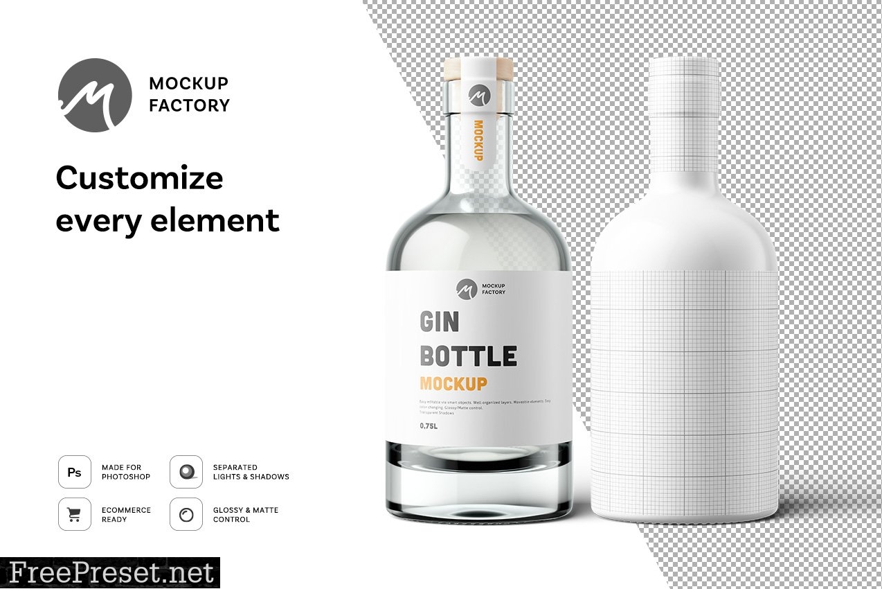 Gin Bottle Mockup Vol.2 6181405