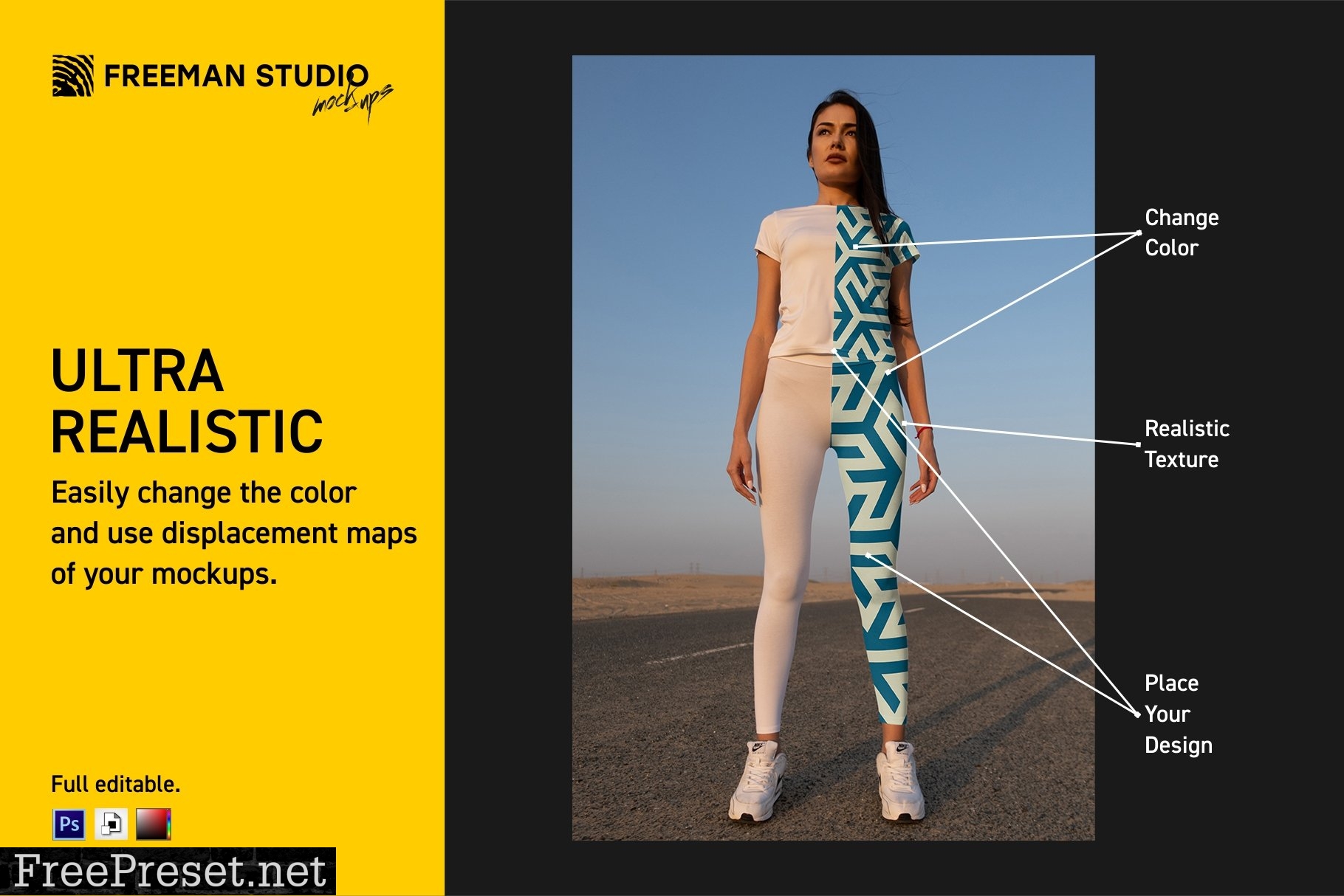 Girl in Desert Leggings Mock-Up Set 5756246