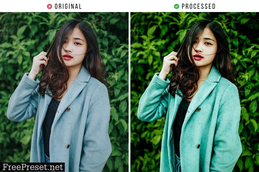 Green Vibes Effect Tones Action & Lightroom Preset