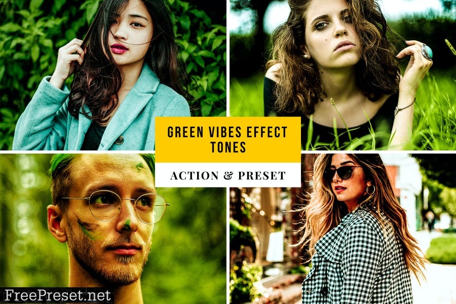 Green Vibes Effect Tones Action & Lightroom Preset