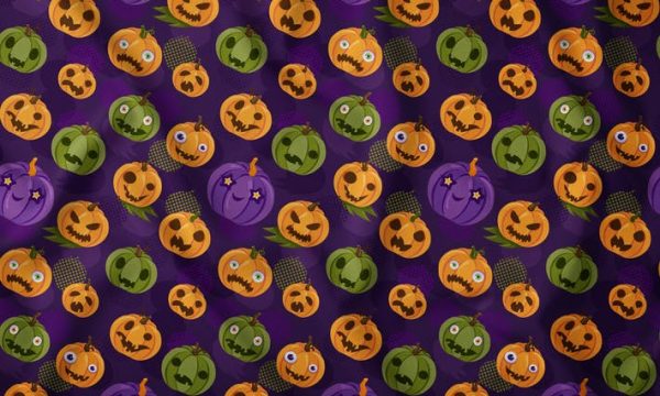 Halloween Pumpkins Seamless Pattern WBDGYDD