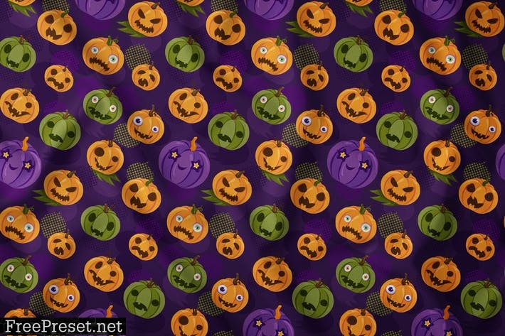 Halloween Pumpkins Seamless Pattern WBDGYDD