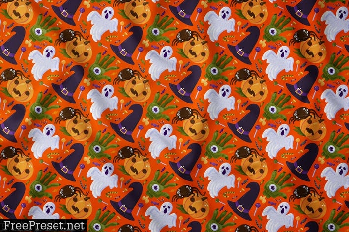 Halloween Scary Party Seamless Pattern AKS249X