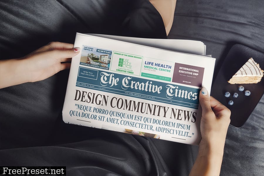 Hands Holding Business Newspaper Mockup LGPCQ9X