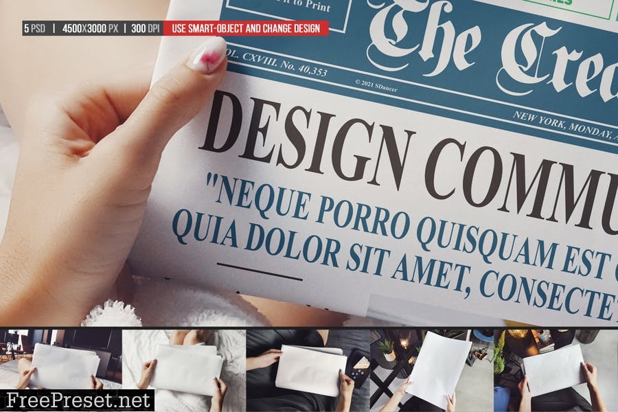 Hands Holding Business Newspaper Mockup LGPCQ9X