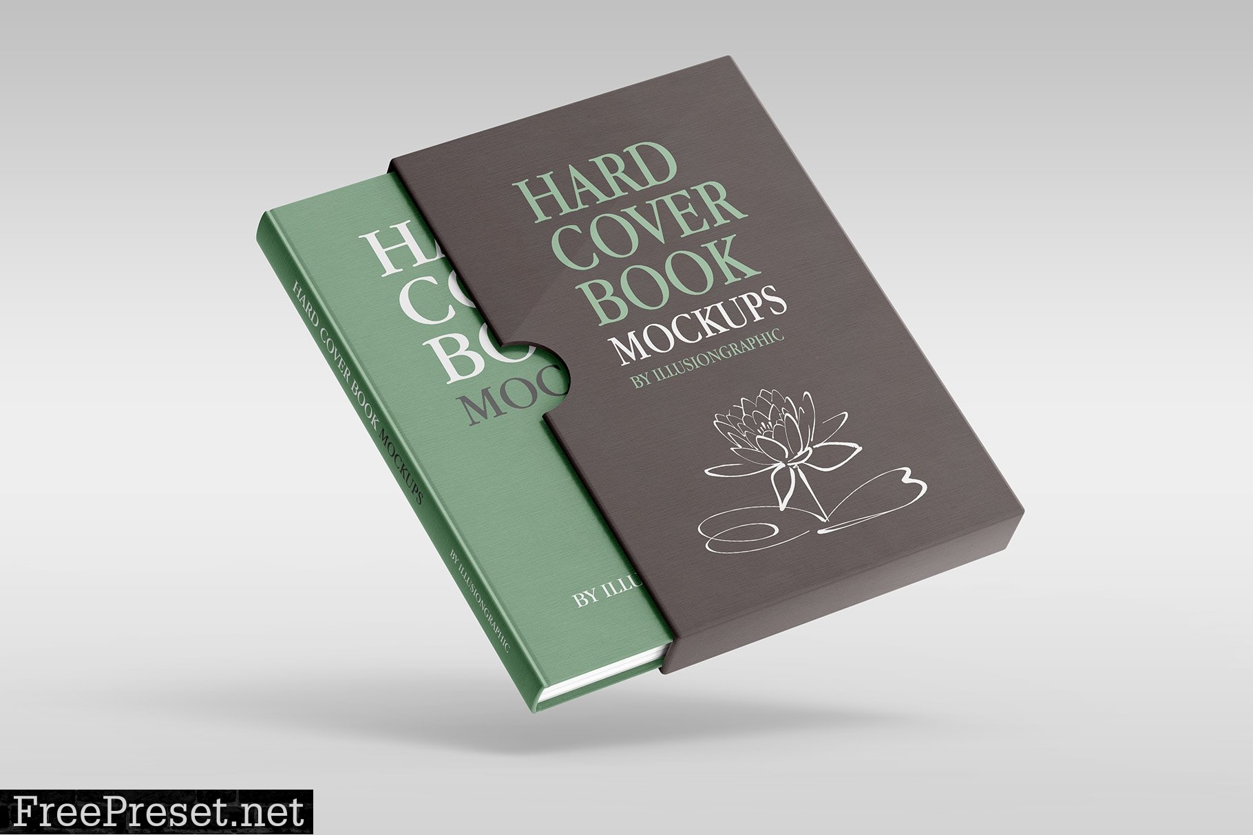 Hard Cover Book with Slipcase Mockup 6375247