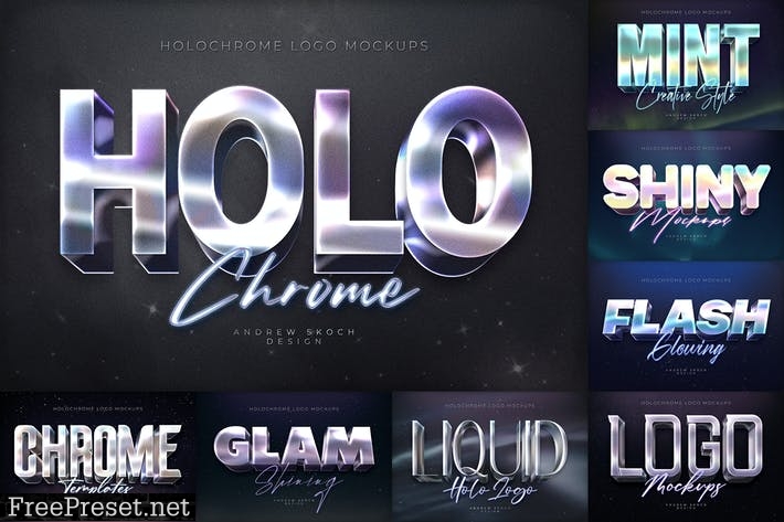 Holochrome Logo Mockups ZP3L4GL