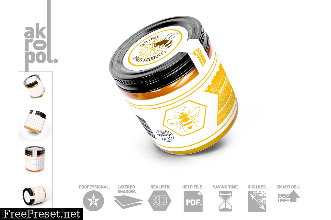 Honey Jar Bottle Mockup 2876604