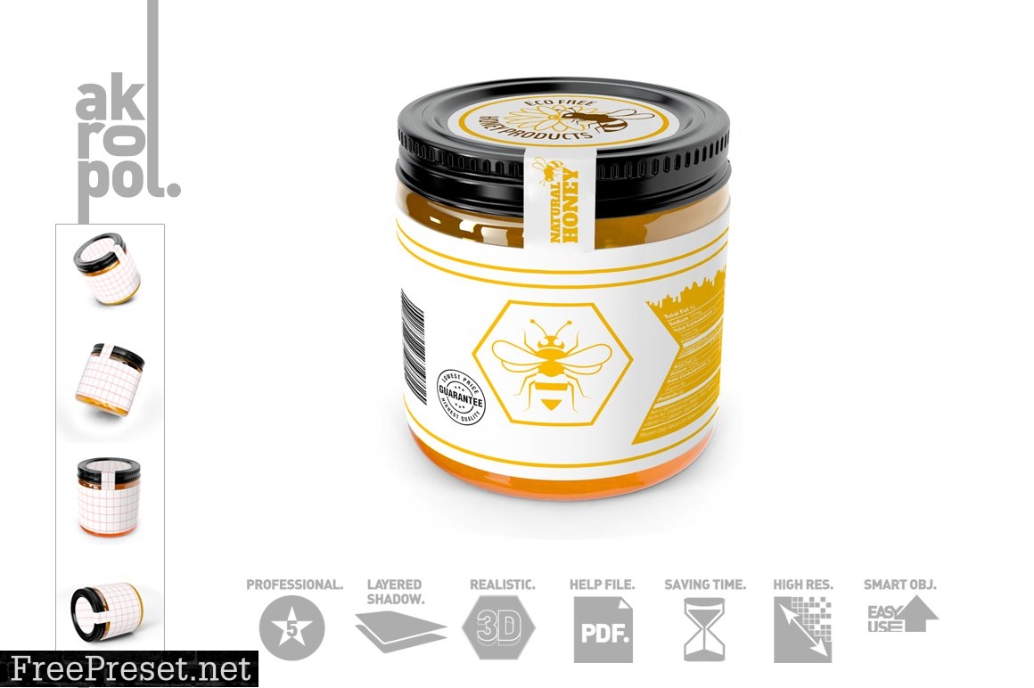 Honey Jar Bottle Mockup 2876604