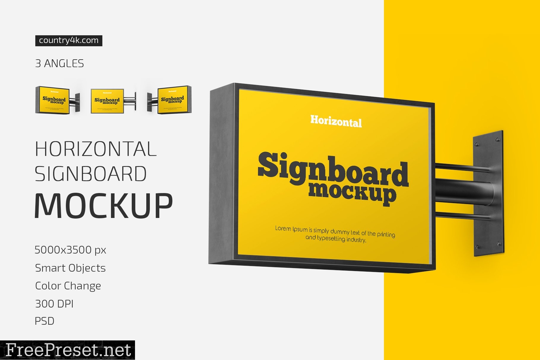 Horizontal Signboard Mockup Set 5350899