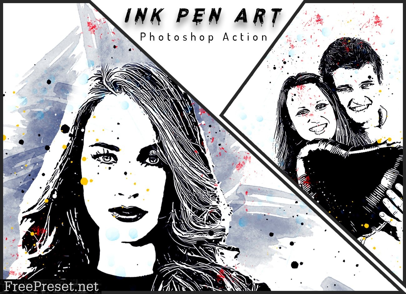 Ink Pen Art Photoshop Action 6410268