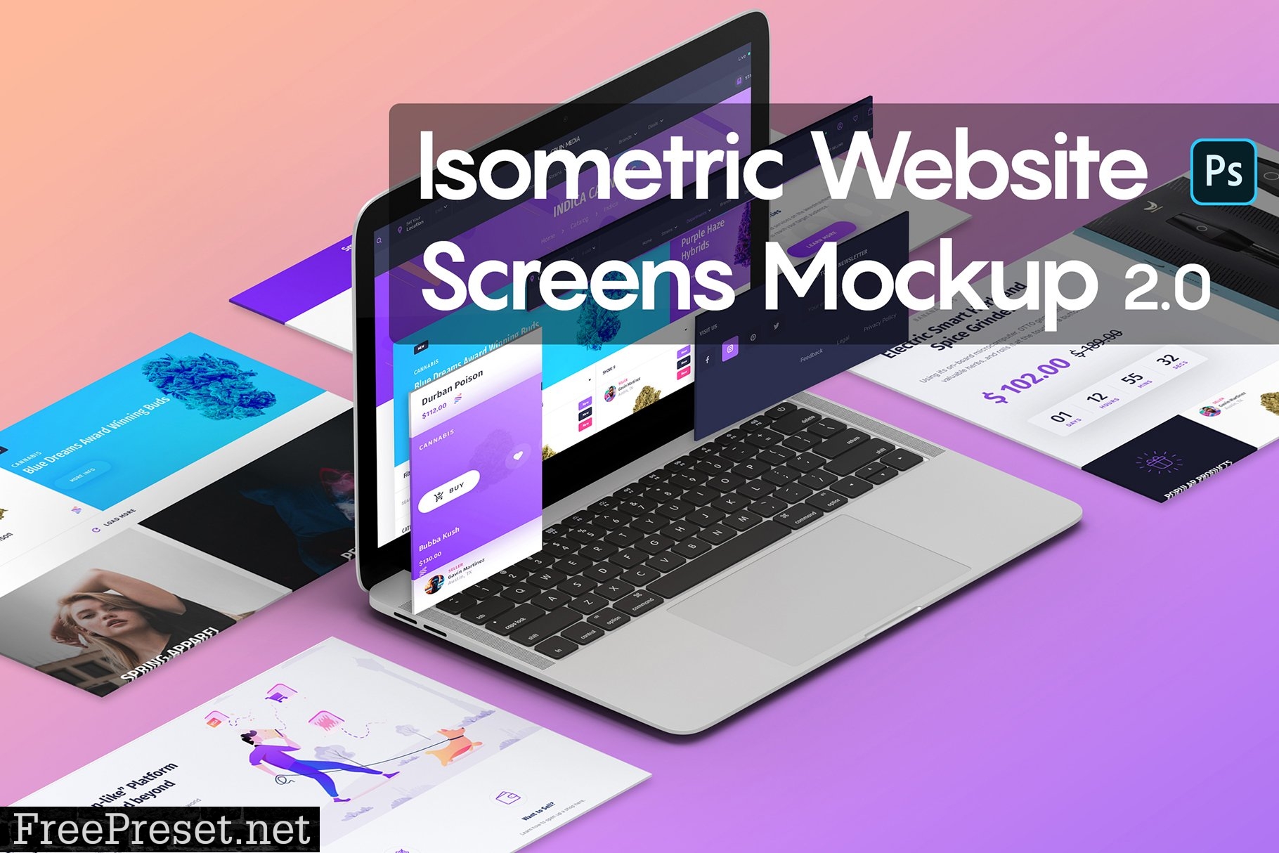 Isometric Website Screens Mockup 2.0 5301223