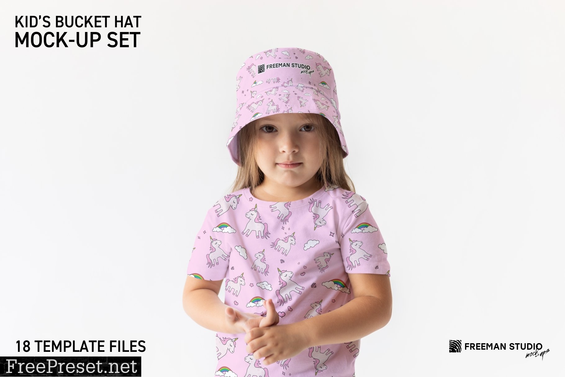 Kid's Bucket Hat Mock-Up Set 6405612