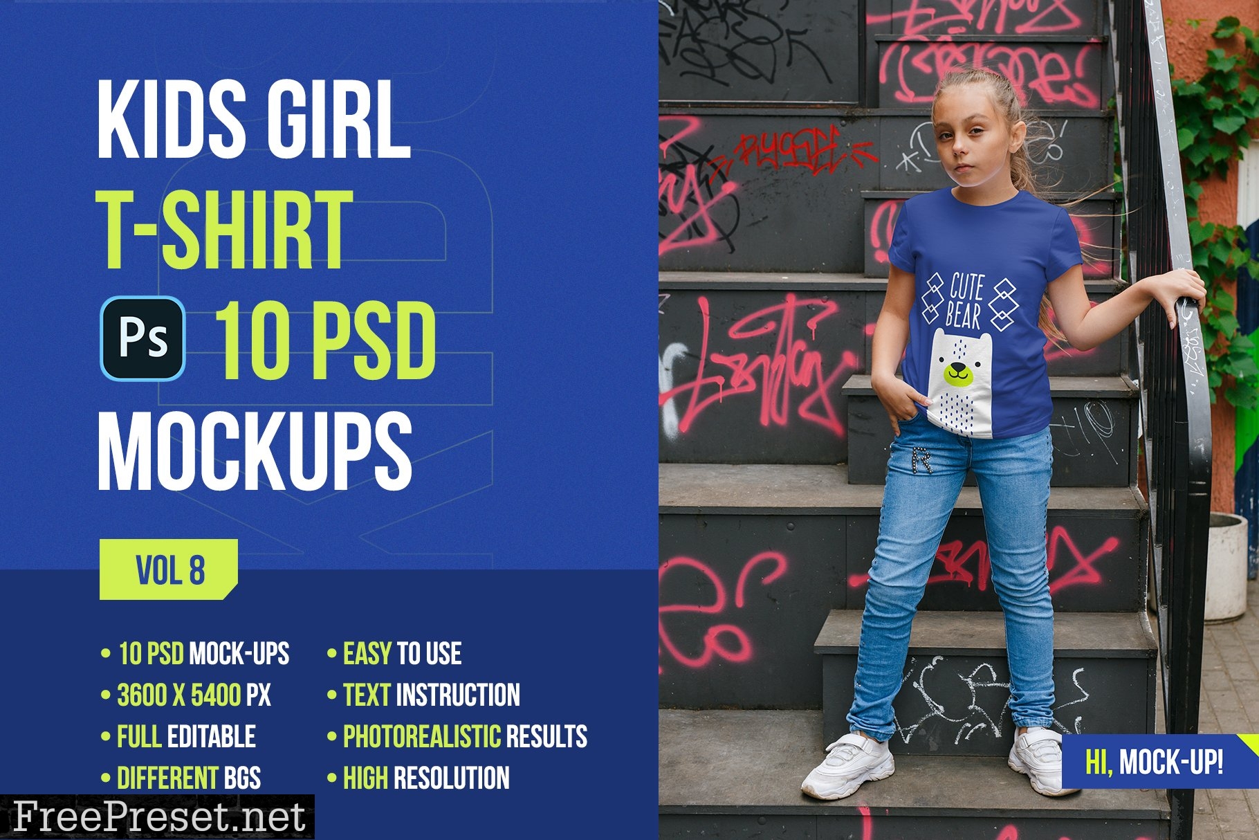 Kids Girl T-Shirt Mockups Vol8 5753184