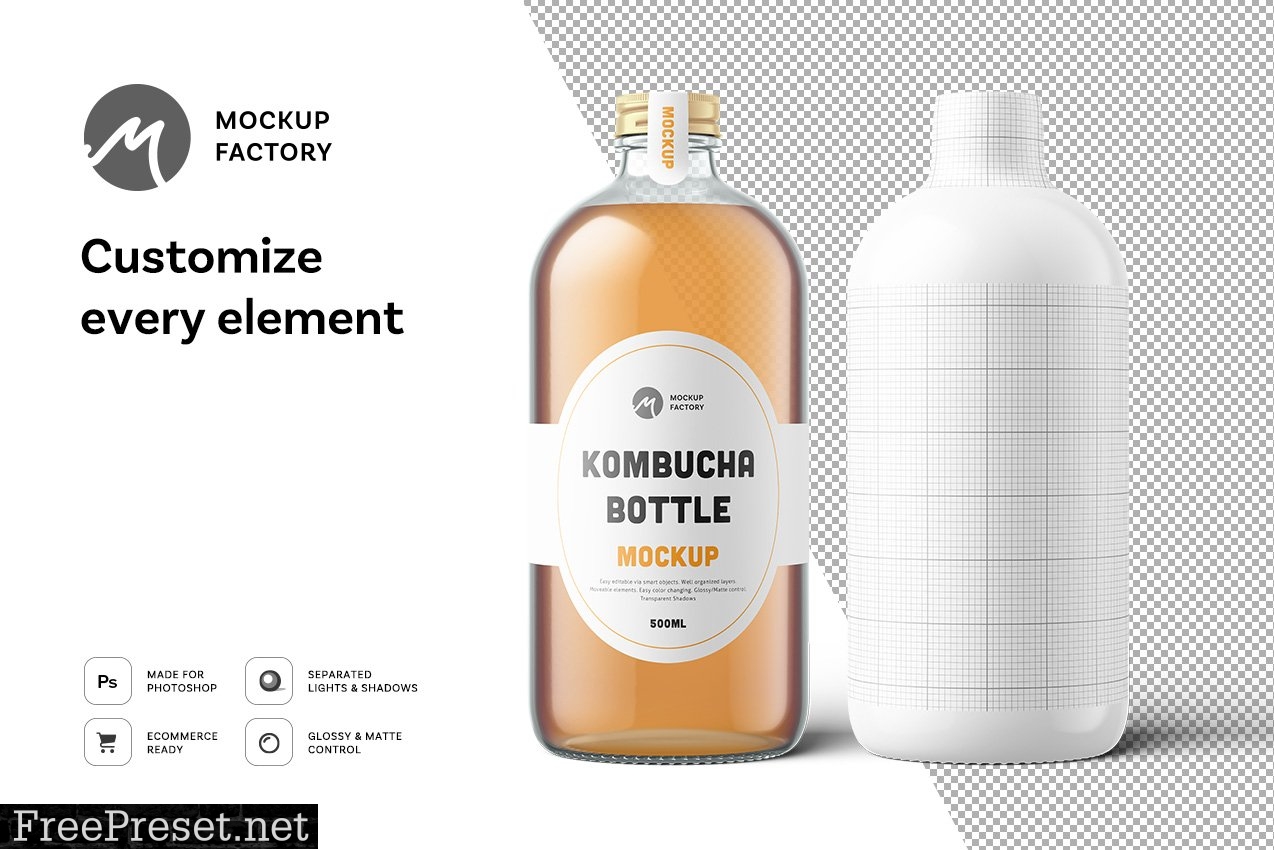 Kombucha Bottle Mockup 5193947