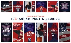 Labor Day Instagram Post & Story 2DYWT7P