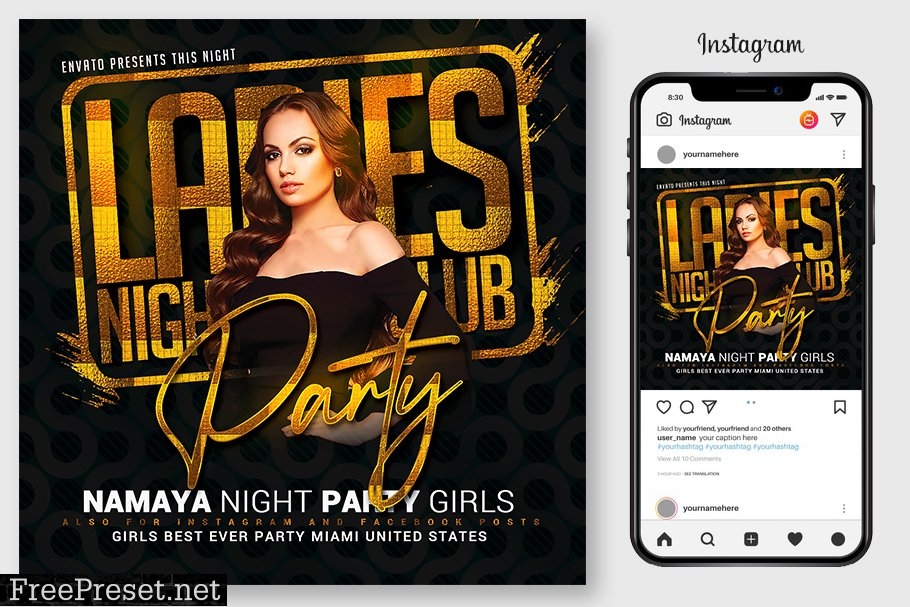 Ladies Club Night Party Flyer 4967065