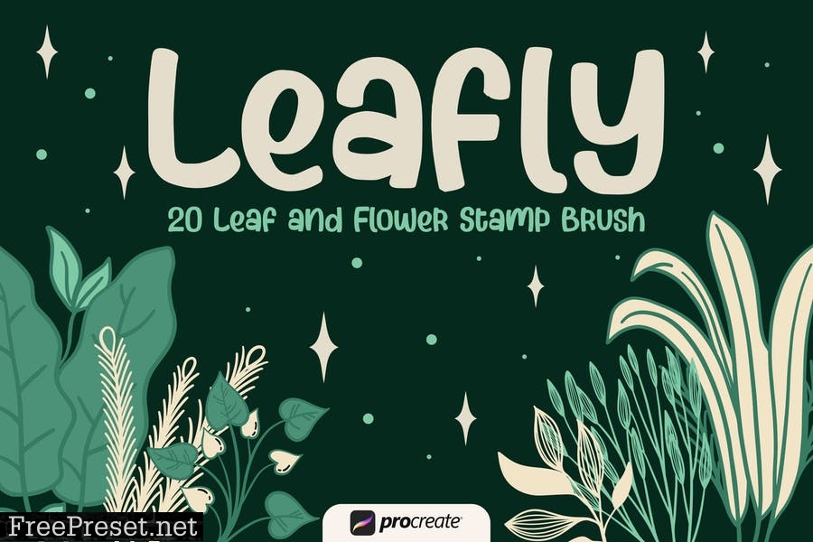 Leafly - Procreate Stamp Brush JY373GY