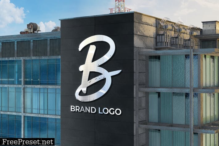 Logo Mockup on Office Building Facade DRKUPRL