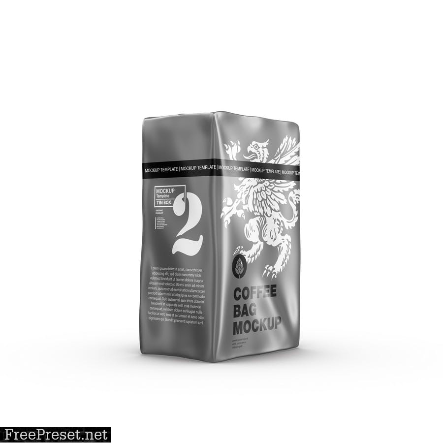 Metallic Paper Coffee Bag Mockup 3XVDZAR