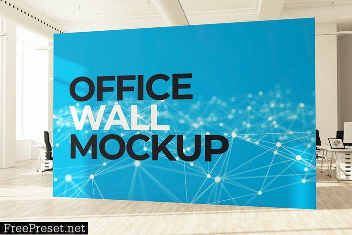 Office Wall Mural Mockup CBUW5C4