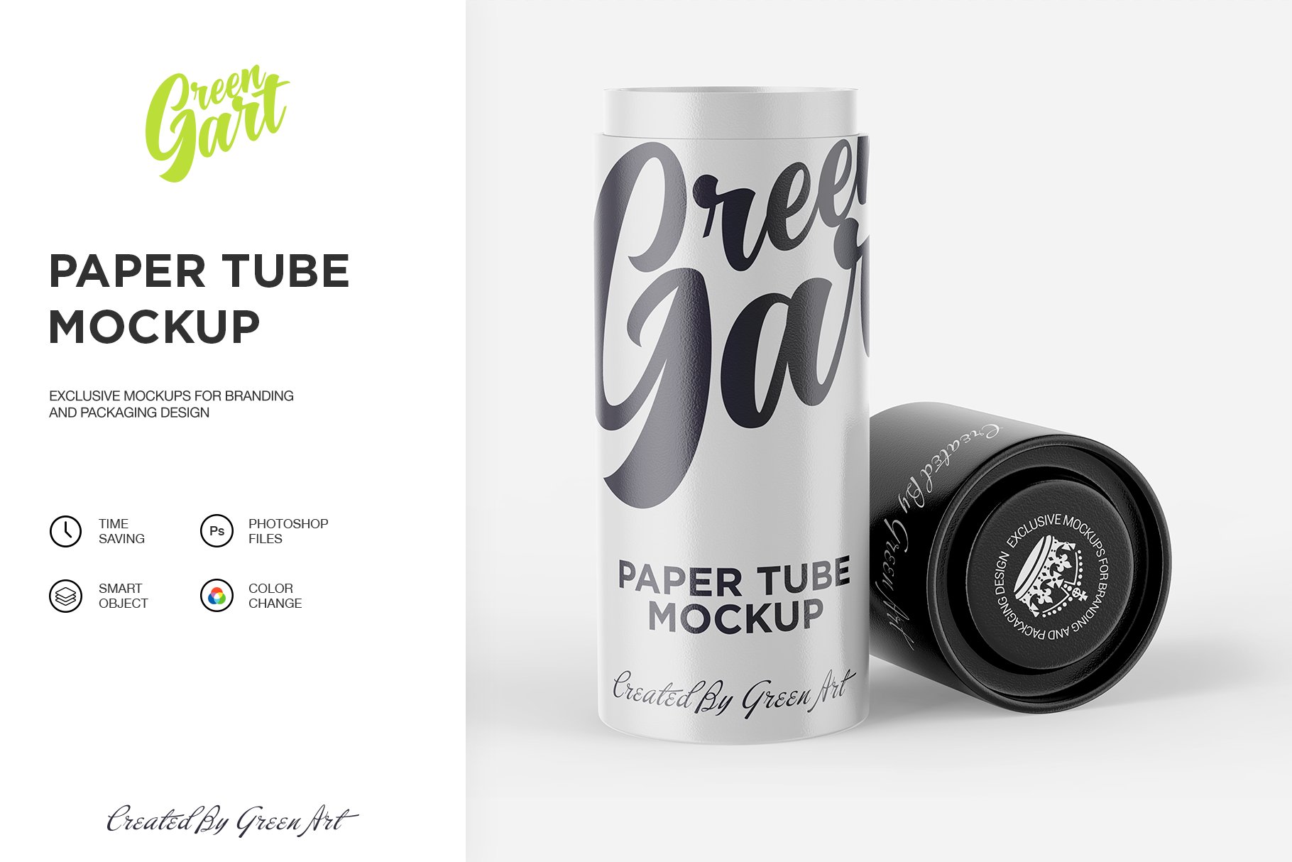 Opened Matte Paper Tube Mockup 2233376