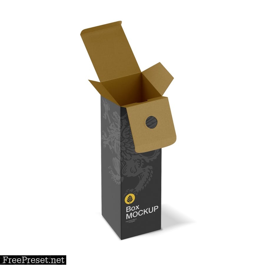 Paper Box for Bottles Mockup RJV6BE2