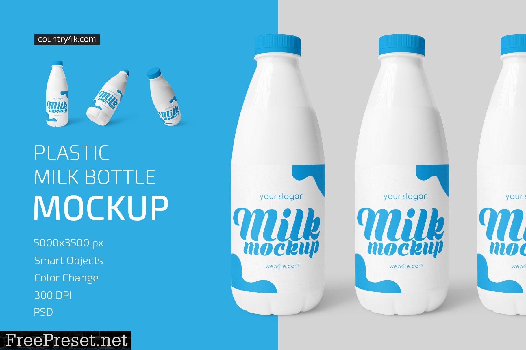 Plastic Milk Bottle Mockup 5294612