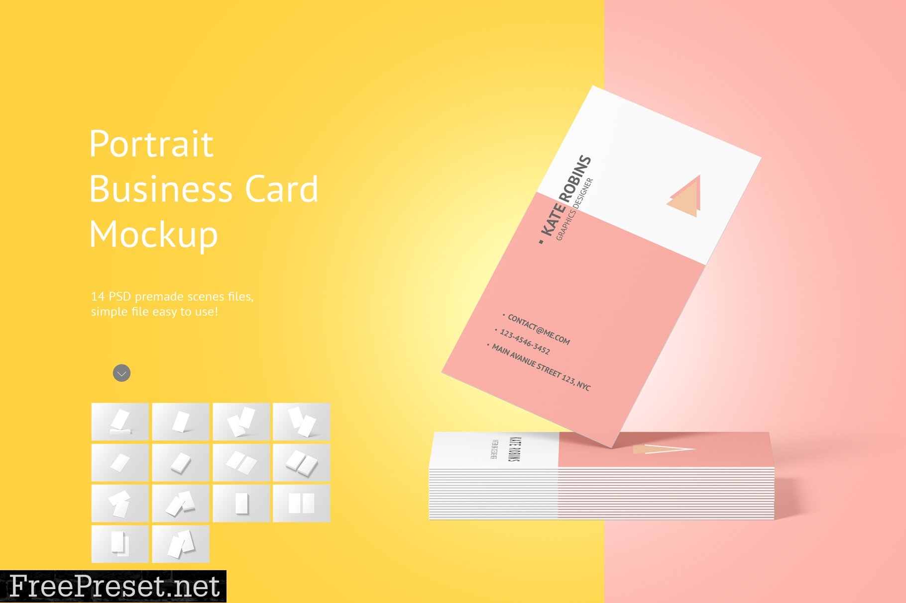 Portrait Business Card Mockup 4573982