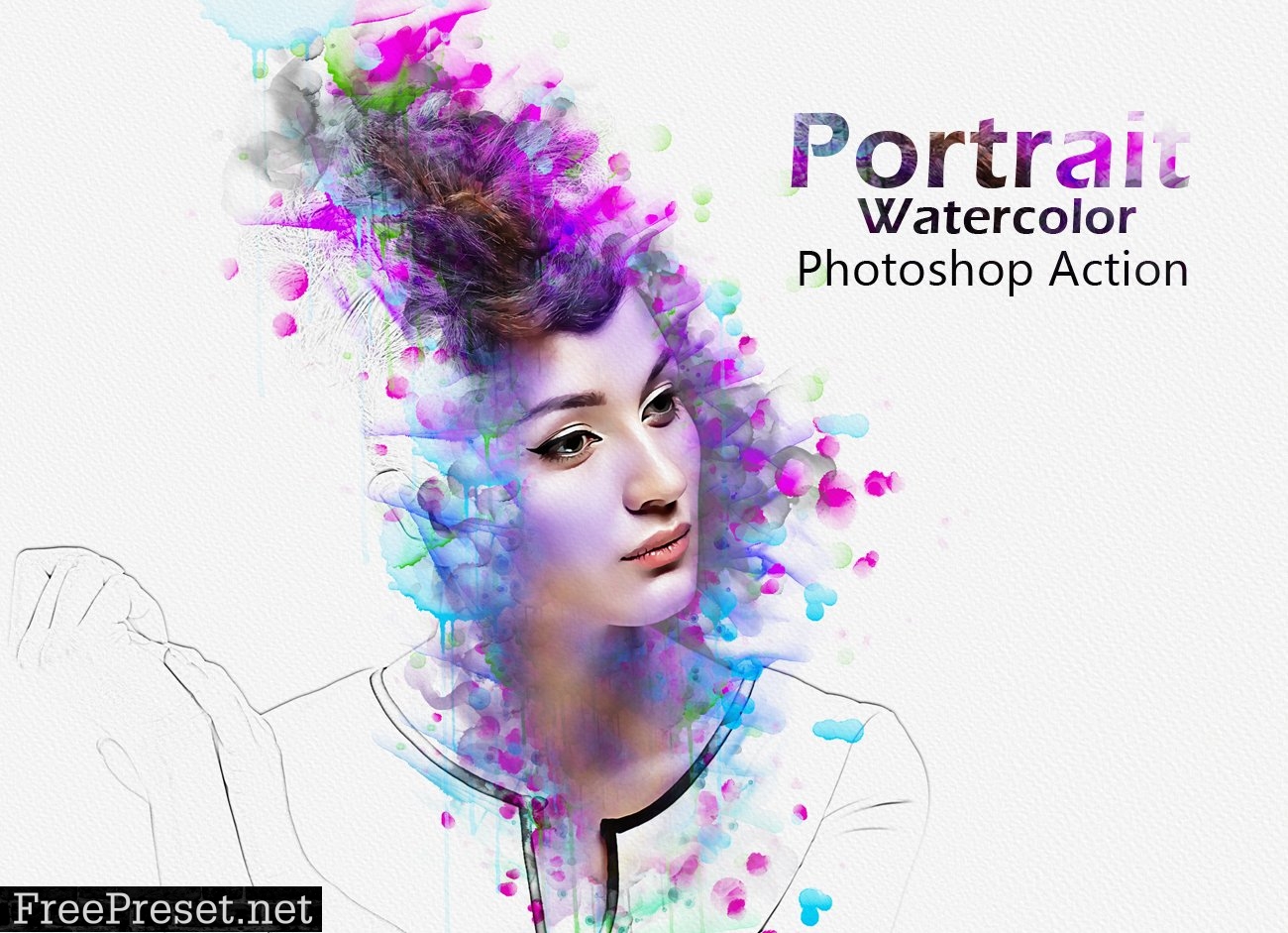 Portrait Watercolor Photoshop Action 5204400