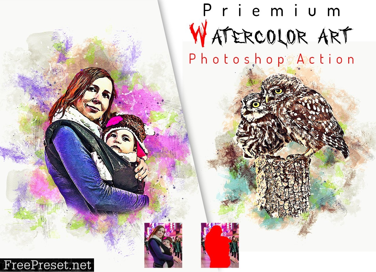 Premium Watercolor Art Action 6422817