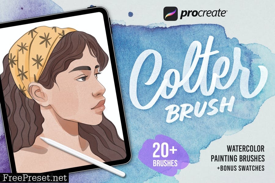 Procreate Colter Brush - Watercolor WQW9CME