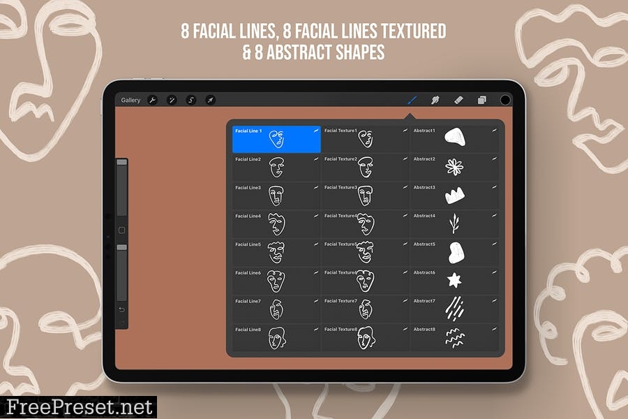 Procreate Facial Line Brushes