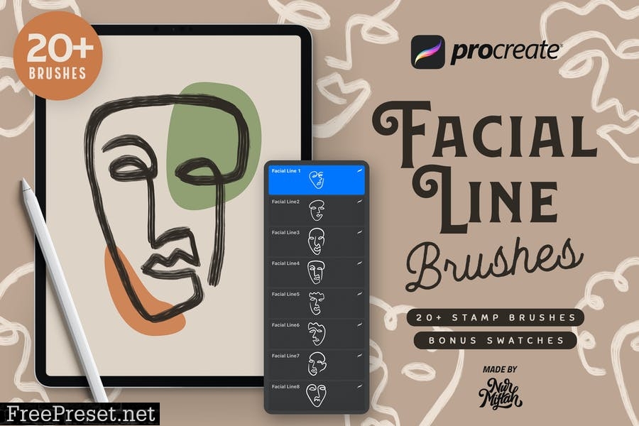 Procreate Facial Line Brushes