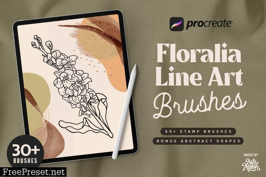 Procreate Floralia Line Art Brushes