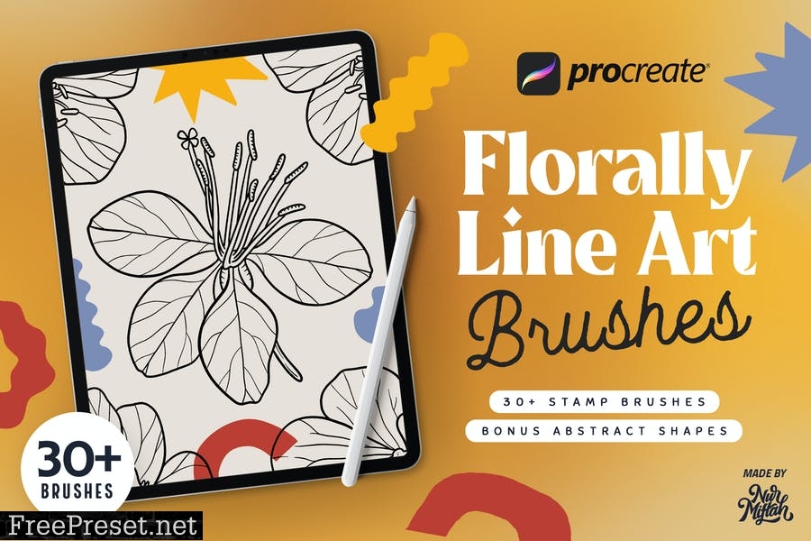 Procreate Florally Line Art Brushes