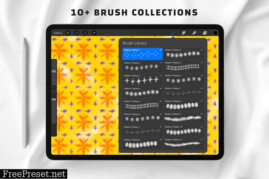 Procreate Shibori Pattern Brushes AY42JUX