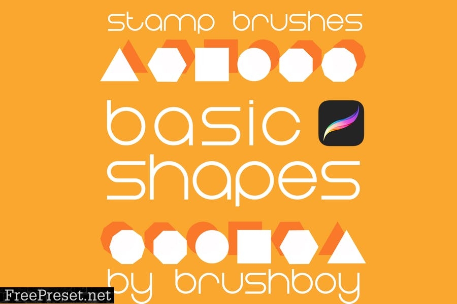 Procreate Stamp Brushes - Basic Shapes MW62ZLK