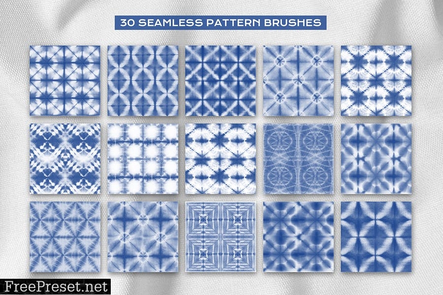 Procreate Tie Dye Shibori Seamless Pattern Brushes