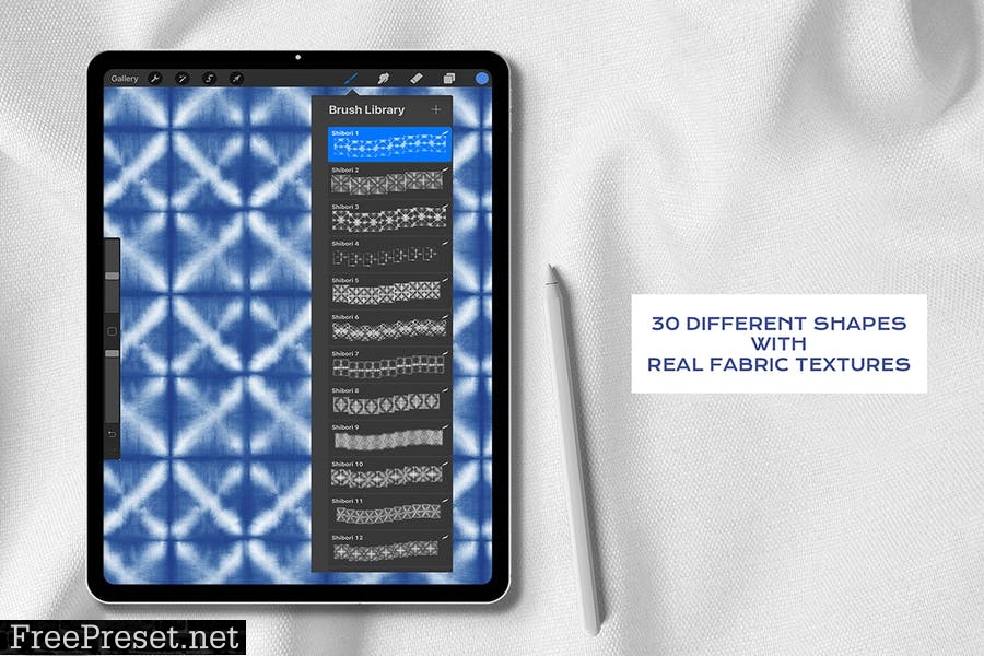Procreate Tie Dye Shibori Seamless Pattern Brushes