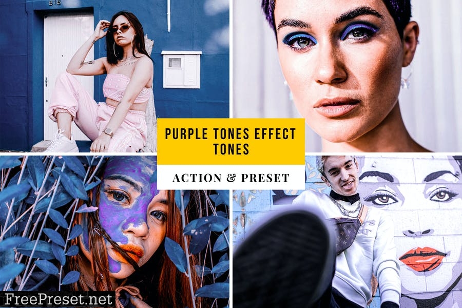 Purple Tones Effect Tones Action & Lightroom Prese
