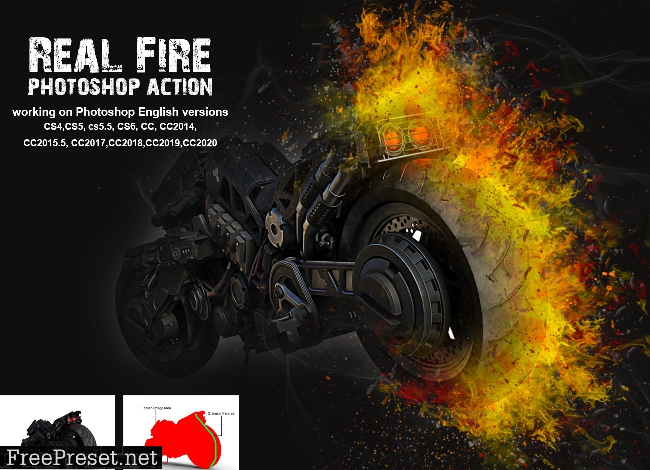 Real Fire Photoshop Action 5265414