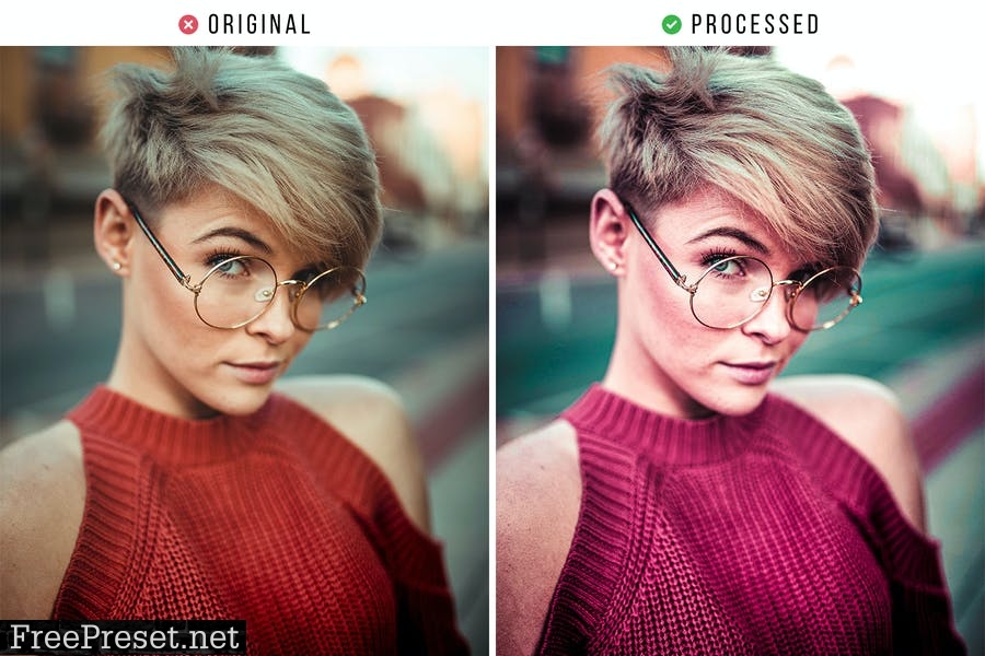 Red Portrait Effect Tones Action & Lightroom Prese
