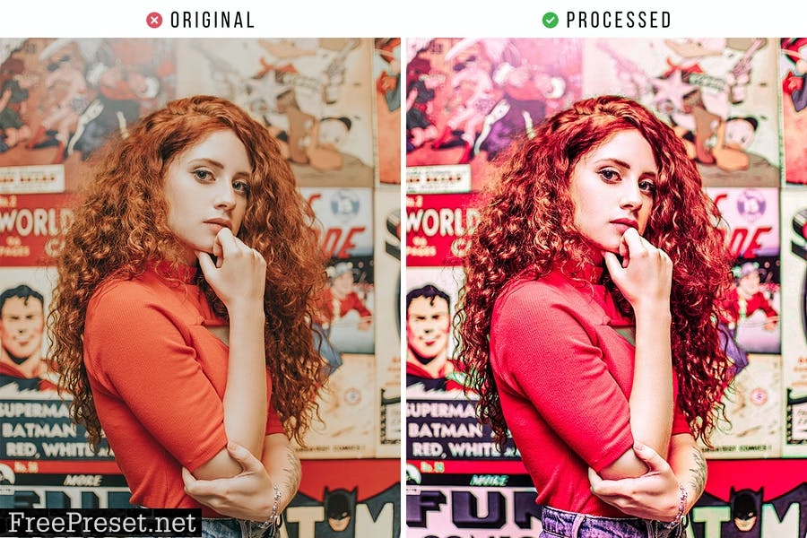 Red Portrait Tones Action & Lightroom Preset