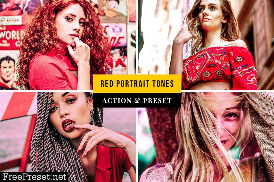 Red Portrait Tones Action & Lightroom Preset